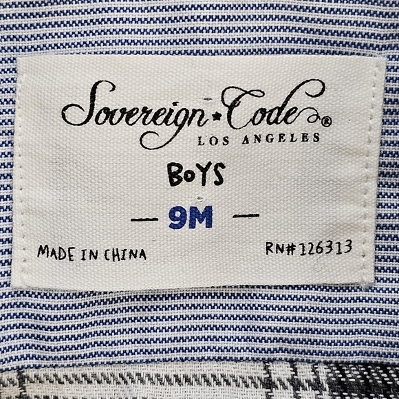 Nwot Sovereign Code Boys Black/Red/White/Gray Plaid Flannel Collared Onsie - Picture 3 of 16